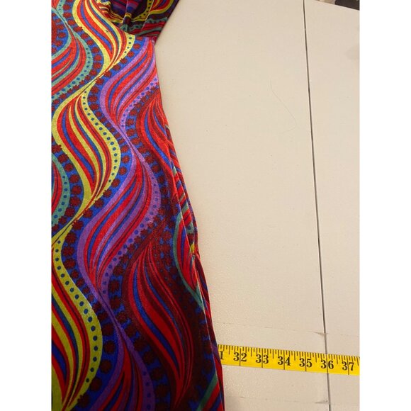 Expressions Vibrant Multicolor Long Sleeve Dress Groovy Abstract Swirl XL - Picture 9 of 10